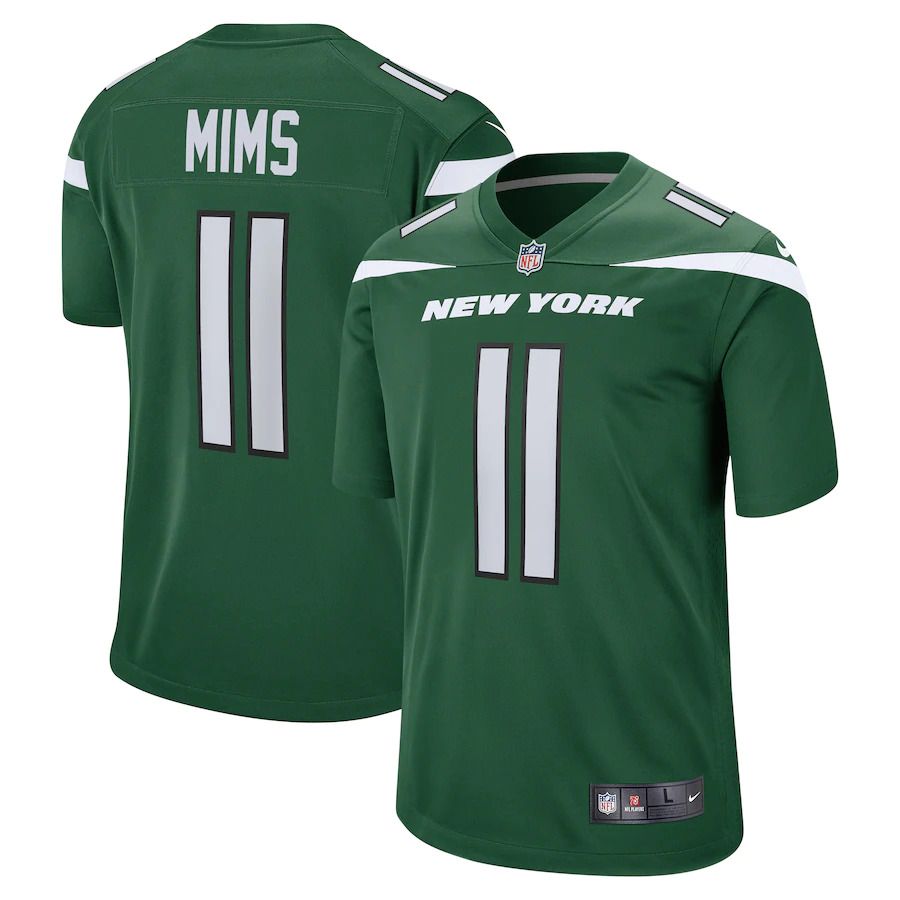 Men New York Jets #11 Denzel Mims Nike Gotham Green Game NFL Jersey